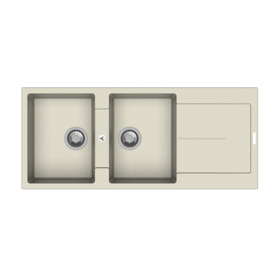 Sternhagen Enigma D200 double-bowl quartz sink in Champagne